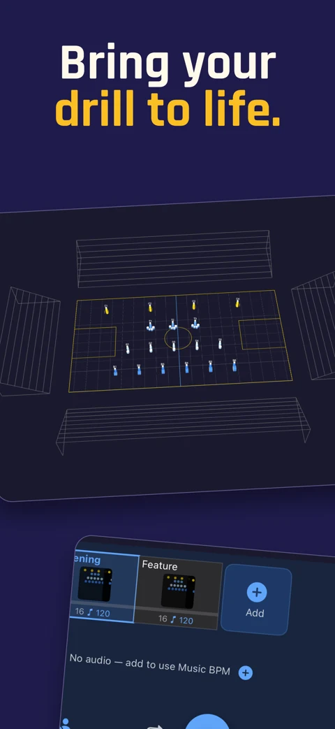 Drumline App Store screenshot showing Charts 3D drill